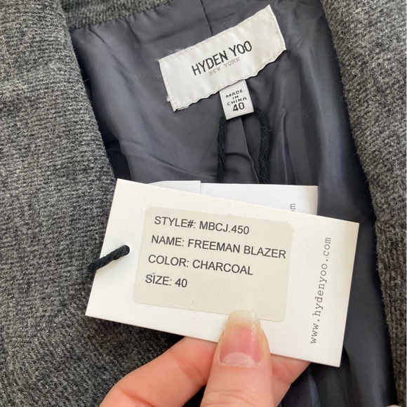 NWT Hyden Yoo Freeman blazer men’s sport coat size 40 charcoal gray - Picture 9 of 11
